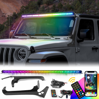 #ad Upper Roof 52quot; RGBW LED Light Bar Mounting Kit For Jeep Gladiator JT 20 22 21 23 $229.99