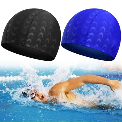 #ad High Quality Swimming Hat Nylon 40cm To 56cm Adult Universal Balck Bule $6.70