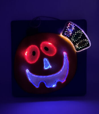 #ad VTG Planet Halloween 12 Inch Fiber Optic Pumpkin Sign Rare $33.99