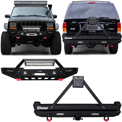 #ad Vijay Fits 1984 2001 Jeep Cherokee XJ New Front or Rear Bumper with LED Lights $489.99