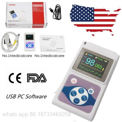 #ad #ad CONTEC CMS60D Handheld Digital Oximeter Spo2 Blood Oxygen Pulse Heart Rate PC SW $89.00