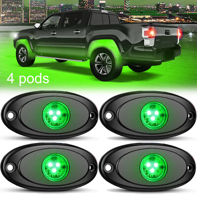 Green LED Rock Light JEEP Offroad Truck Boat Under Body Trail Rig Light Upgrade $44.83