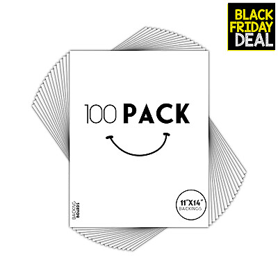 #ad 100 Pack 11x14 Uncut Backing Boards Acid Free for Art Print Picture Photo White $72.45