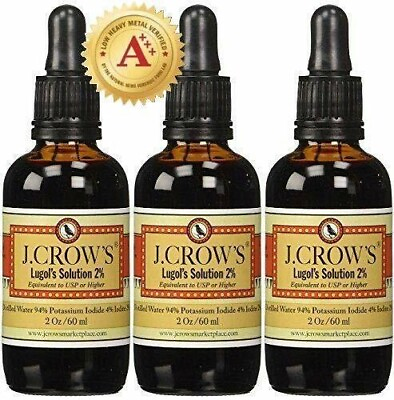 #ad J.CROW#x27;S® Lugol#x27;s Solution of Iodine 2% 2 Oz Three Pack 3 Bottles $35.95