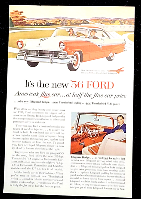 #ad Two Toned 1956 Ford Fairlane Victoria Vintage Print Ad $8.32