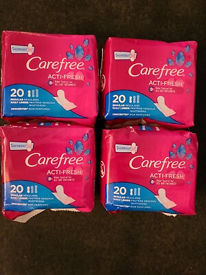 #ad 4 new Carefree Acti Fresh Regular Body Shape Liners Unscented 20 Ct H11 $12.80
