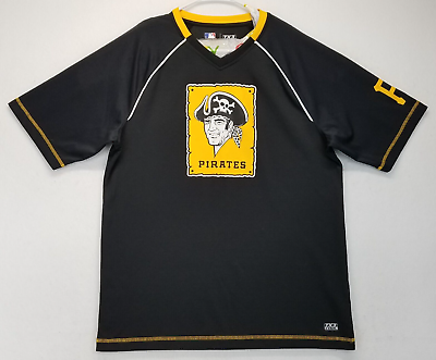 #ad Pittsburgh Pirates T Shirt Mens Large Black TX3 Cool Short Sleeve Genuine Merch $14.99