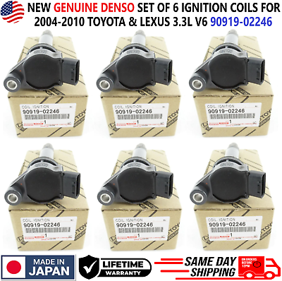 #ad GENUINE DENSO Ignition Coils For 2004 2010 Toyota amp; Lexus 3.3L V6 90919 02246 $225.58