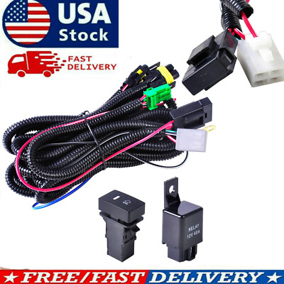 H11 Fog Light Wiring LED Indicator Switch Harness Socket Wire with 12V 40A Relay $11.39