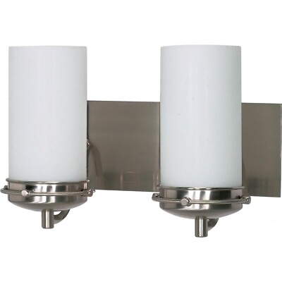 2 Light Polaris Vanity with Satin Frosted Glass Nickel Finish SATCO 60 612 $133.99