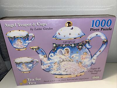 #ad Vintage 1998 Angel Teapot amp; Cups Puzzle Laine Gordon Tea for Two 1000 New Sealed $30.42