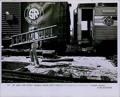 #ad LG847 1983 Original Photo GOLD COAST RAILROAD Vintage Historic Train Worker Crew $20.00