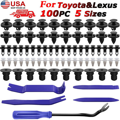 #ad For TOYOTA amp; LEXUS Car Trim Removal Tool Bumper Push Fasteners Rivets Clips Kit $7.55