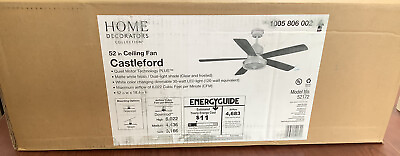 Home Decorators Castleford 52quot; White Color Changing LED Ceiling Fan 52172 BinA2 $100.05