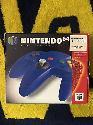 #ad RARE Authentic Nintendo 64 N64 Blue Controller OEM Rare 1996 First Launch In Box $120.00