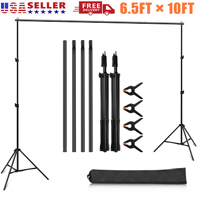 #ad Adjustable Background Support Stand Photography 10Ft Photo Backdrop Crossbar Kit $26.99