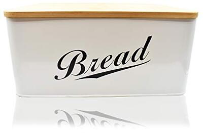 #ad Modern Metal Bread Box with Bamboo Lid Bread Storage Bread Container for Kitchen $33.63