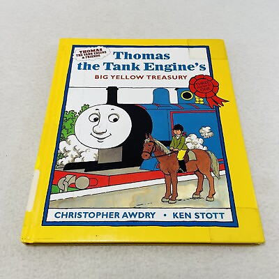 #ad Thomas Tank Engine Book Big Yellow Treasury 3 Stories Children Picture Vintage $15.99
