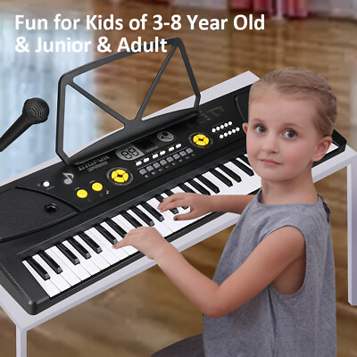 #ad Smart Piano Keyboard for Kids 61 key Electric Digital Music KeyboardMicrophone $61.95