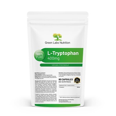 #ad L Tryptophan 400mg capsules Vegan Friendly Good Mood Anti Stress Sleep Support $53.19