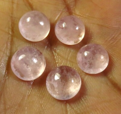 #ad Morganite Round Plain Cabs 9 9.5 mm 5 Pcs Lot Natural Pink Gemstone 16 Cts MG 23 $17.49