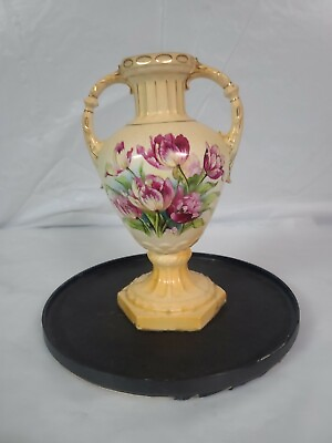 #ad Vintage Urn Vase With Flowers $5.00