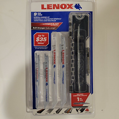 #ad Lenox Power Blast 9 pcs bi metal wood metal cutting reciprocating saw blade set $23.99