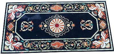 #ad 48” x 24quot; Marble Coffee Table Top Pietra Dura Inlay Handmade Work Gift $1609.30