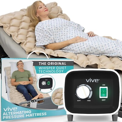#ad VIVE Alternating Pressure Mattress Pad with Electronic Pump System Cream $69.99