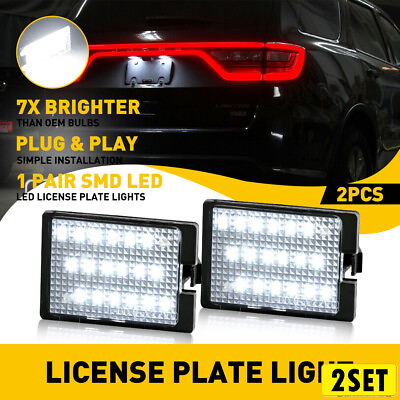 #ad 2Set For Dodge LED Durango 2014 2021 SUPER BRIGHTWhite License Plate Light Lamp $23.92