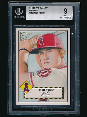 #ad 2018 Topps Gallery Heritage #H 35 Mike Trout BGS 9 Mint $32.00