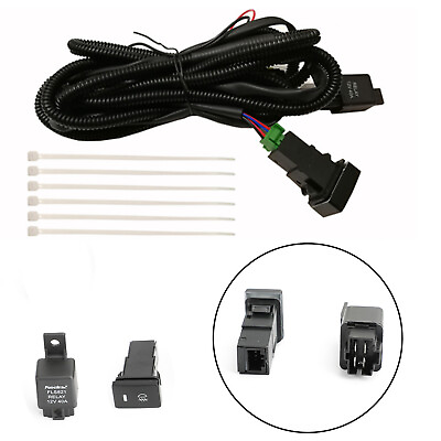 H11 H8 H9 40A Fog Light Harness Sockets Relay Kit ON OFF LED Switch For Toyota $16.86
