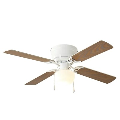 Ceiling Fan Metal Hugger W Light 42quot; White 4 Blades LED Bulb Reverse Airflow New $38.47