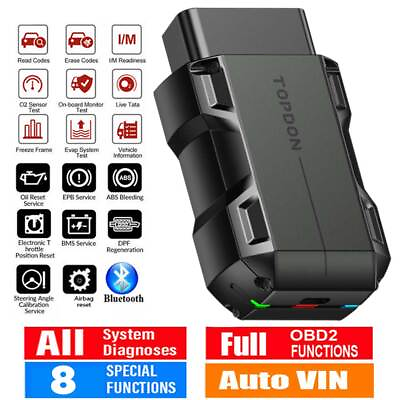 #ad TOPDON Topscan OBD2 Scanner Bluetooth Wireless Car Full System Diagnostic Tool $53.99