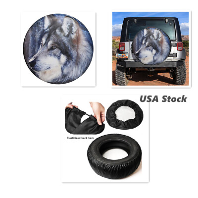 #ad Waterproof Wolf Spare Tire Cover 15quot; For Jeep Liberty Wrangler Trailer RV Camper $19.88