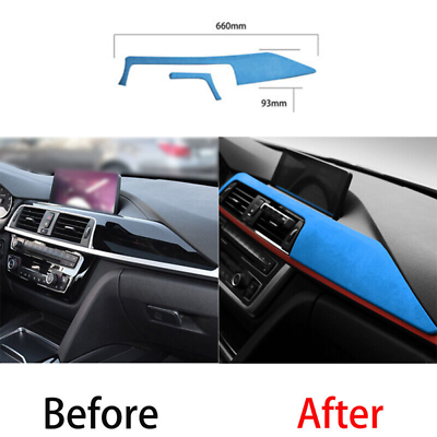 #ad 2013 2019 Blue Suede Dashboard Strip Trim Central Console For BMW 3 4 Series GT $236.54