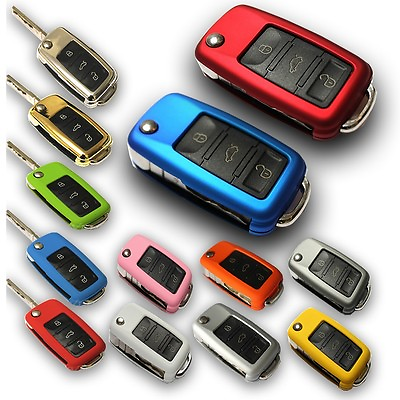 #ad Key Cover For VW Seat Skoda Case Remote Fob Protector Shell 3 Button Flip n27 GBP 12.95