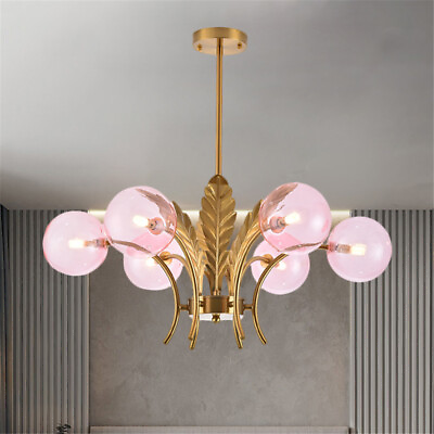 #ad Vintage Chandelier Ceiling Light LED Semi Flush Mount Pendant Lamp Brass 6 Light $279.00