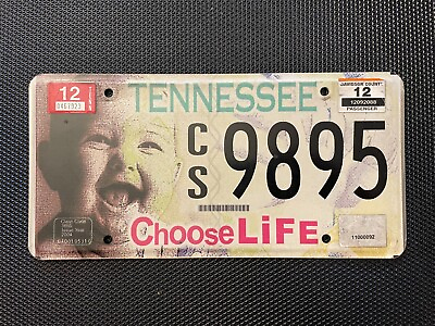 #ad TENNESSEE LICENSE PLATE CHOOSE LIFE CS 9895 2012 $37.99
