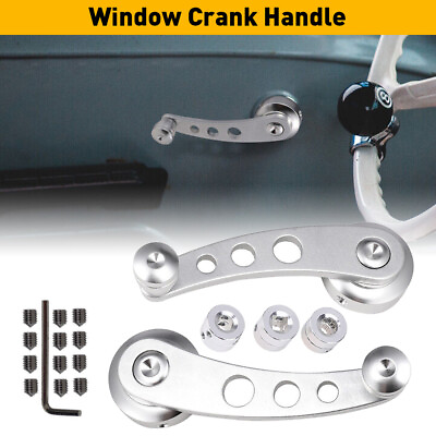 #ad 2X Window Crank Handle Car Window Handle Riser Winder Crank Silver Universal $14.24