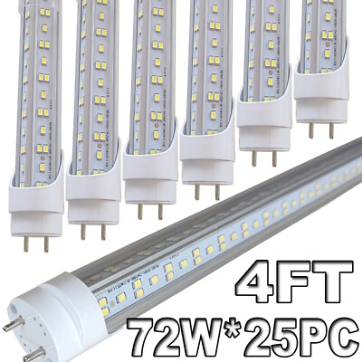 #ad 25 Pcs 4FT G13 Led Tube Light Bulbs Bi Pin 72W 4 Foot T8 4#x27; Led Shop Light 6500K $229.00