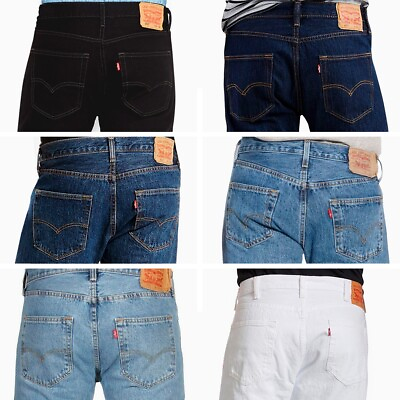 #ad Levis Mens 501 Original Fit Denim Jeans Straight Leg Button Fly 100% Cotton $59.87