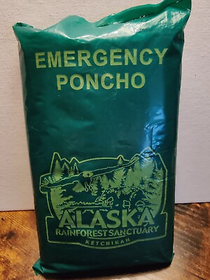 #ad Rainforest Sanctuary Ketchikan Alaska Emergency Poncho Green Package NIP $7.50