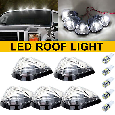 #ad 5x Clear Cab Marker Roof Clearance Light w T10 LED Bulb for Ford F 250 350 450 $24.99