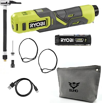 #ad RYOBI USB Lithium Cordless High Pressure Portable Inflator USB Lithium Battery $115.00