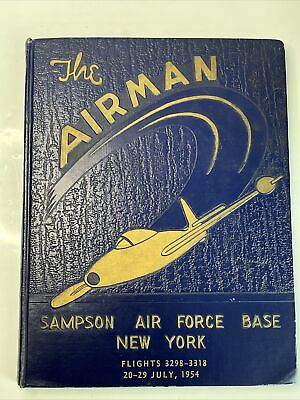 #ad 1954 The Airman Sampson Air Force Base YB Military July Flights 3298 3318 Names $69.99
