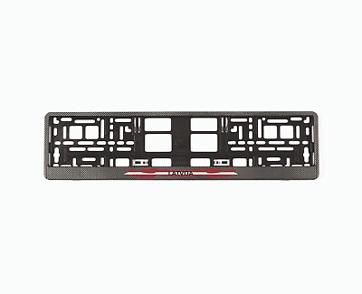#ad 2X EU License Number Plate Frames Holders Carbon look with the flag of Latvija $30.00