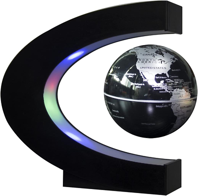 #ad Senders Floating Globe with LED Lights C Shape Magnetic Levitation Floating Glob $46.98