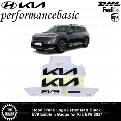 #ad Hood Trunk Logo Letter Matt Black EV9 Emblem Badge for Kia EV9 2024 $45.50