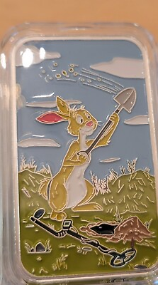 #ad Winnie the Pooh Rabbit 1oz Silver Bar Enameled Limited Mintage $69.99